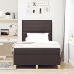 vidaXL Lit avec sommier à ressorts marron foncé 120x200 cm tissu
