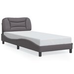 vidaXL Cadre de lit avec lumières LED gris 90x190 cm similicuir