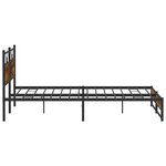vidaXL Cadre de lit en métal sans matelas chêne fumé 200x200 cm