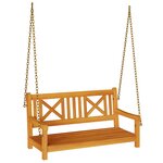 vidaXL Banc de jardin balançoire 2 places 110 x 56 x 58 cm en bois d'acacia solide