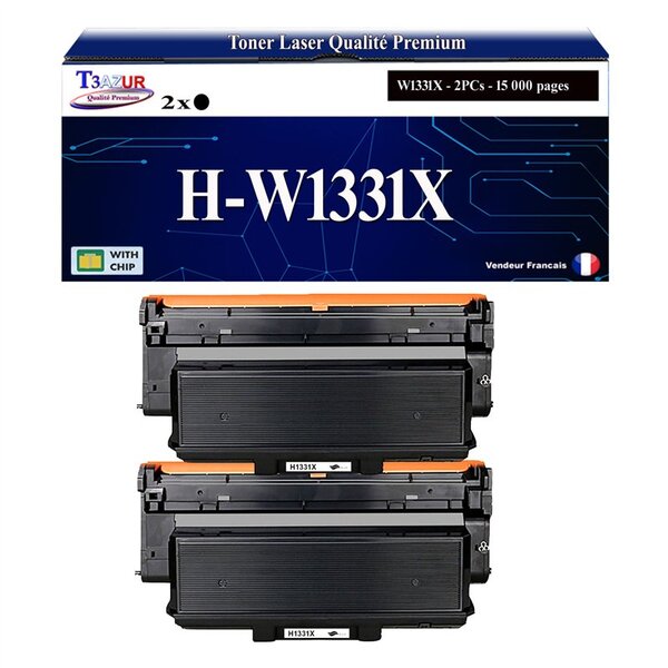 T3AZUR -2xToners compatibles avec HP W1331X (331X)  pour HP Laser 408dn  Laser MFP 432fdn