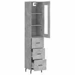 vidaXL Buffet haut Gris béton 34 5x34x180 cm Bois d'ingénierie