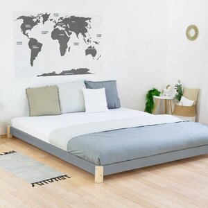 Lit double TATAMI 200 x 200 naturel et gris