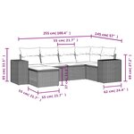 vidaXL Salon de jardin avec coussins 6 Pièces beige résine tressée