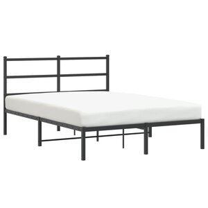 vidaXL Cadre de lit métal sans matelas avec tête de lit noir 140x190cm