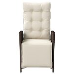 vidaXL Chaise inclinable de jardin repose-pied marron résine tressée
