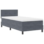 vidaXL Lit à ressort LED avec matelas Gris foncé 100 x 200 cm Velours
