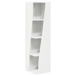 vidaXL Meuble d'angle Blanc brillant 27 5x27x102cm Bois d'ingénierie