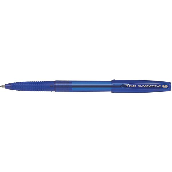 Stylo à bille SUPER GRIP G avec capuchon pointe moyenne bleu x 12 PILOT