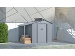 Abri de jardin métal avec pergola "Madras" - 5.64 m² - 193 x 292 x 229 cm - Gris