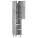 vidaXL Buffet haut Gris béton 34 5x34x180 cm Bois d'ingénierie