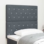 vidaXL Tête de lit en velours gris foncé avec boutons en cristal 90 cm