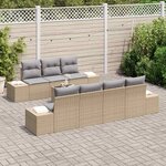 vidaXL Ensemble de canapé de jardin 8 Pièces Beige et gris polyrotin