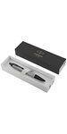 Parker im monochrome stylo bille  gris mat  recharge bleue pointe moyenne  coffret cadeau