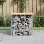 vidaXL Banc de jardin design de gabion 43x44x42 cm bois massif de pin