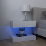 vidaXL Tables de chevet LED 2 Pièces blanc 60x35 cm bois d'ingénierie