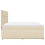 vidaXL Sommier à lattes de lit avec matelas Crème 180x200 cm Tissu