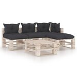 vidaXL Salon palette de jardin 5 Pièces avec coussins bois de pin