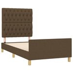 vidaXL Cadre de lit sans matelas marron foncé 90x200 cm tissu