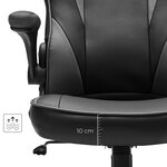Chaise de bureau fauteuil gamer siège ergonomique pivotant avec accoudoirs rabattables hauteur réglable et inclinaison libre charge 150 kg noir 12_0004865