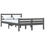 vidaXL Cadre de lit sans matelas gris bois massif 140x200 cm
