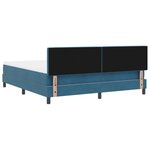 vidaXL Lit Box Spring avec Matelas Bleu Foncé Super King Velours