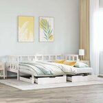 vidaXL Lit de jour avec gigogne et tiroirs sans matelas blanc 90x190cm