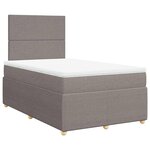vidaXL Sommier à lattes de lit avec matelas taupe 120x190 cm tissu