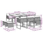 vidaXL Ensemble à manger de jardin 11Pièces avec coussins gris poly rotin