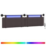 vidaXL Tête de lit suspendue Avec lumière LED Marron foncé Tissu