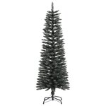 vidaXL Sapin de Noël artificiel mince avec support Vert 120 cm PVC