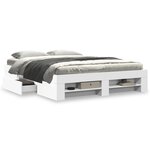 vidaXL Cadre de lit sans matelas blanc 150x200 cm bois d'ingénierie