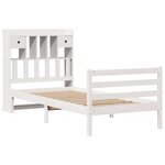 vidaXL Lit bibliothèque sans matelas blanc 75x190cm bois de pin massif