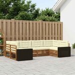 vidaXL Ensemble de canapés d'extérieur 6 Pièces Naturel et Crème