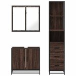 vidaXL Ensemble de meubles de salle de bain 3 Pièces Chêne marron