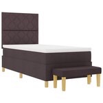vidaXL Lit à ressorts avec matelas Marron foncé 90 x 200 cm tissu