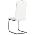 vidaXL Chaises à manger cantilever lot de 4 blanc similicuir