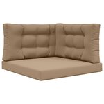 vidaXL Coussin de canapé d'extérieur 3 Pièces Taupe Polyester