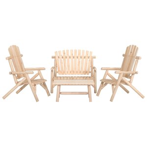 vidaXL Ensemble de salon de jardin 4 Pièces bois massif d'épicéa