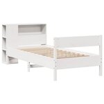 vidaXL Lit bibliothèque sans matelas blanc 90x200cm bois de pin massif