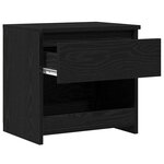 Table de nuit vidaXL Noir Chêne 40x30x39 cm en bois d'ingénierie