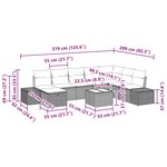 vidaXL Ensemble de canapé de jardin avec coussin 9 Pièces Noir polyrotin