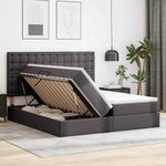 vidaXL Lit avec rangement et LED Gris 180 x 200 cm Simili cuir