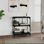 vidaXL Bibliothèque Noir 60x33x70 5 cm Bois d'ingénierie et acier