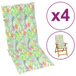 vidaXL Coussins de chaise de jardin à dossier haut lot de 4 tissu