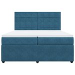 vidaXL Sommier à lattes de lit et matelas Bleu foncé 200x200cm Velours