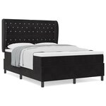 Lit Box Spring vidaXL avec Matelas Noir 140x200 cm Velours