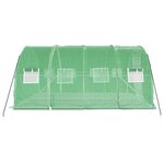 vidaXL Serre avec cadre en acier vert 12 m² 4x3x2 m