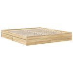 vidaXL Lit de Rangement Chêne Sonoma 180 x 200 cm Bois d'ingénierie