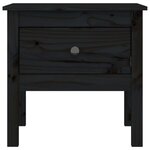 vidaXL Table d'appoint Noir 50x50x49 cm Bois massif de pin